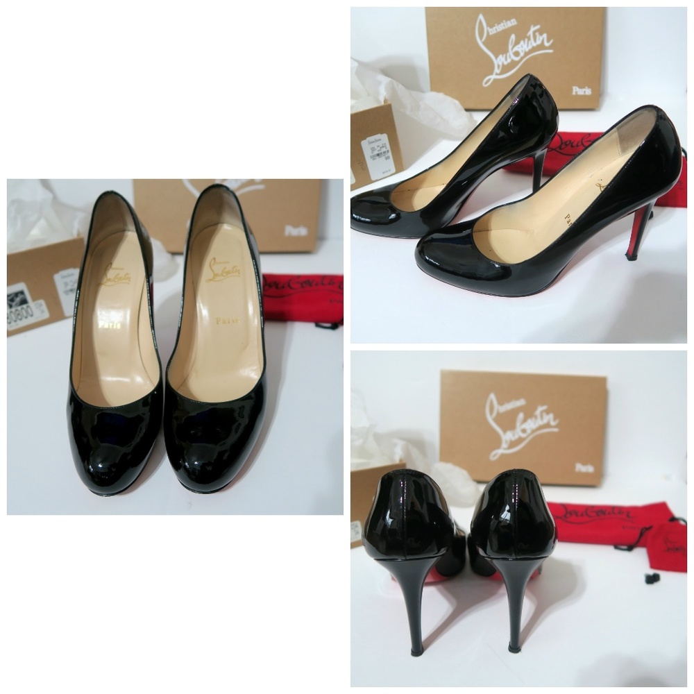 Christian Louboutin Simple100 Black Patent Pumps